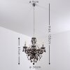 Chandelier Delhi black, transparent, clear, 5-light sources