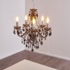 Chandelier Delhi black, transparent, clear, 5-light sources