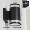MACOUPIN Outdoor Wall Light black, 2-light sources