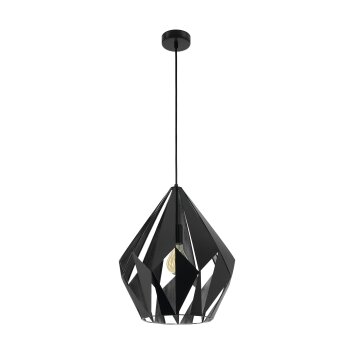 Eglo CARLTON pendant light black, silver, 1-light source