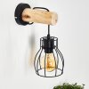 GONDO Wall Light Light wood, black, 1-light source