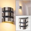 KOLDING Outdoor Wall Light LED stainless steel, black, 2-light sources