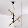 Coppet Pendant Light black-gold, 6-light sources