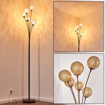 KITEE floor lamp brown, rust-coloured, 6-light sources