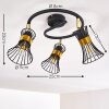 Ayen Ceiling Light black-gold, 3-light sources