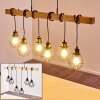 BARBENGO Pendant Light Light wood, black, 6-light sources