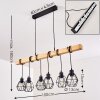 BARBENGO Pendant Light Light wood, black, 6-light sources