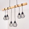 BARBENGO Pendant Light Light wood, black, 6-light sources