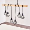 BARBENGO Pendant Light Light wood, black, 6-light sources