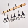 BARBENGO Pendant Light Light wood, black, 6-light sources