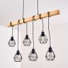 BARBENGO Pendant Light Light wood, black, 6-light sources