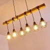BARBENGO Pendant Light Light wood, black, 6-light sources