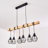 BARBENGO Pendant Light Light wood, black, 6-light sources