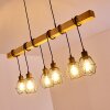 BARBENGO Pendant Light Light wood, black, 6-light sources