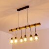 BARBENGO Pendant Light Light wood, black, 6-light sources