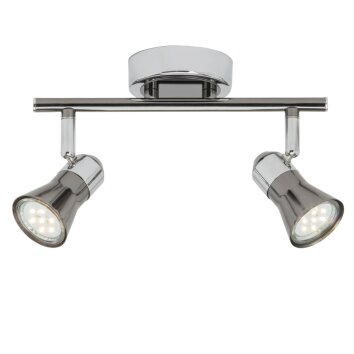 Brilliant JUPP ceiling spotlight LED chrome, black, 2-light sources