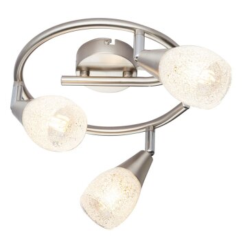 Globo KRISTALL Ceiling light matt nickel, 3-light sources