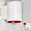 Letsbo Wall Light gold, white, 1-light source