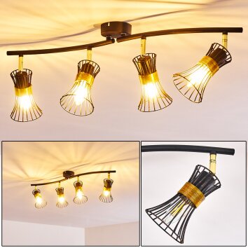 Ayen Ceiling Light black-gold, 4-light sources