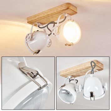 Ceiling Light Coruna Light wood, white, 2-light sources