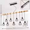 BARBENGO Pendant Light Light wood, black, 9-light sources
