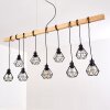 BARBENGO Pendant Light Light wood, black, 9-light sources