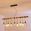 BARBENGO Pendant Light Light wood, black, 9-light sources