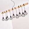 BARBENGO Pendant Light Light wood, black, 9-light sources