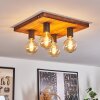 AMNICON Ceiling Light Dark wood, black, 4-light sources