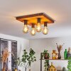 AMNICON Ceiling Light Dark wood, black, 4-light sources