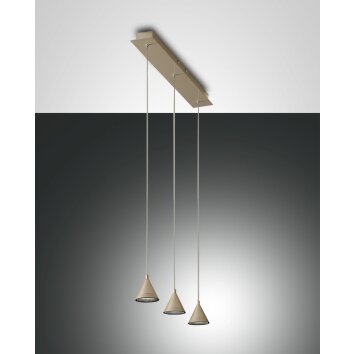 Fabas Luce DELTA Pendant Light LED gold, 3-light sources