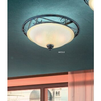 Globo RUSTICA II ceiling light rust-coloured, 2-light sources