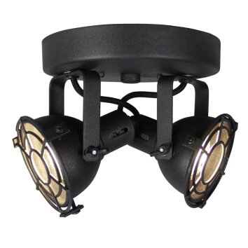 Brilliant JESPER round spotlight LED black, 2-light sources