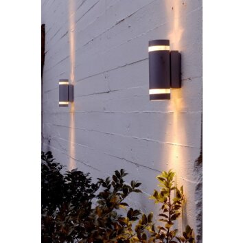 Lutec FOCUS outdoor wall light anthracite, 2-light sources