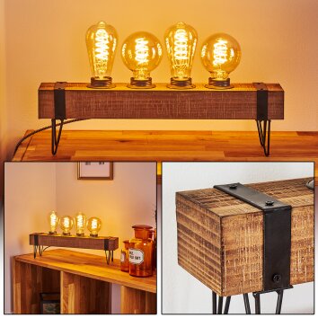 MONTGOMERY Table lamp Light wood, black, 4-light sources