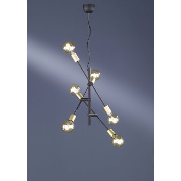 Trio CROSS Pendant Light black, 6-light sources