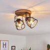 HAERVEJ Ceiling Light Dark wood, black, 2-light sources