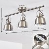 Ceiling Light Safari brushed chrome, 3-light sources