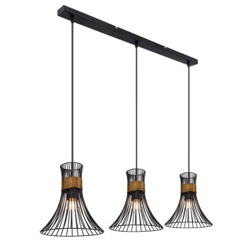 Pendant Light Globo PURRA black, 3-light sources