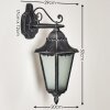 Lignac Outdoor Wall Light black, silver, 1-light source
