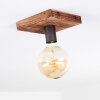 AMNICON Ceiling Light Dark wood, black, 1-light source