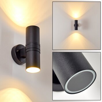 SATAVA outdoor wall light LED black, 2-light sources