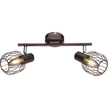 Globo Akin ceiling spotlight brown, 2-light sources