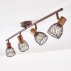 Ceiling Light Arjen brown, rust-coloured, 4-light sources