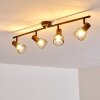 Ceiling Light Arjen brown, rust-coloured, 4-light sources