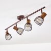 Ceiling Light Arjen brown, rust-coloured, 4-light sources