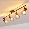 Ceiling Light Arjen brown, rust-coloured, 4-light sources