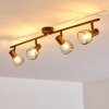 Ceiling Light Arjen brown, rust-coloured, 4-light sources