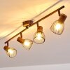 Ceiling Light Arjen brown, rust-coloured, 4-light sources