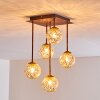 VIRGA Ceiling light rust-coloured, 5-light sources